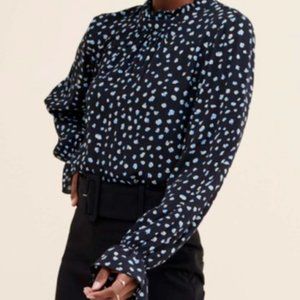 ANTHROPOLOGIE Sanctuary Flare-Sleeve Mock Blouson